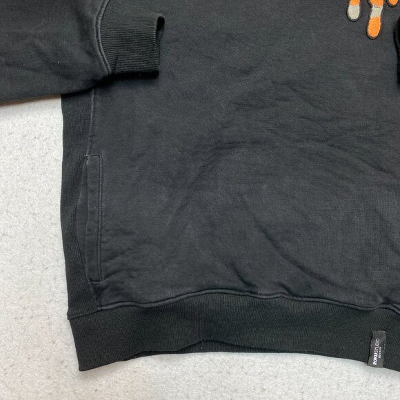 Roku Studio Hoodie Mens M Black Crying Cat Eyes Dripping Tears Pullover Patches - Picture 5 of 11